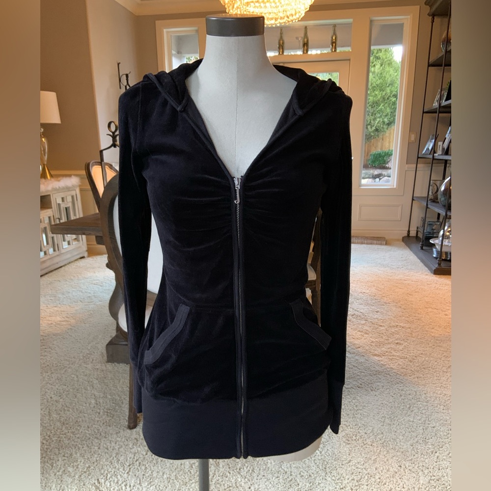 Juicy Couture black velvet hoodie